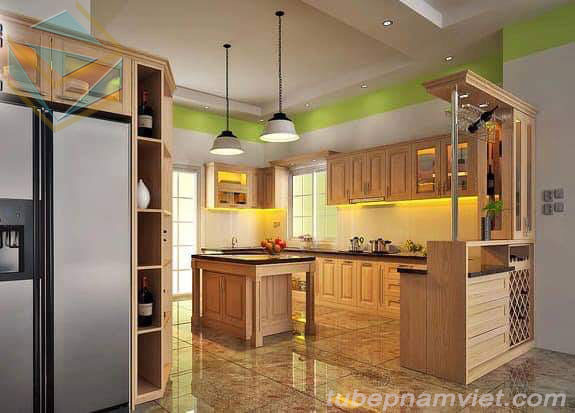 Tủ bếp gỗ Tần Bì thiết kế sang trọng đẹp cuốn hút