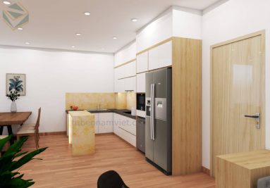 Thiết kế và thi công tủ bếp gỗ Acrylic nhà Anh Tuấn CC Lũy Bán Bích