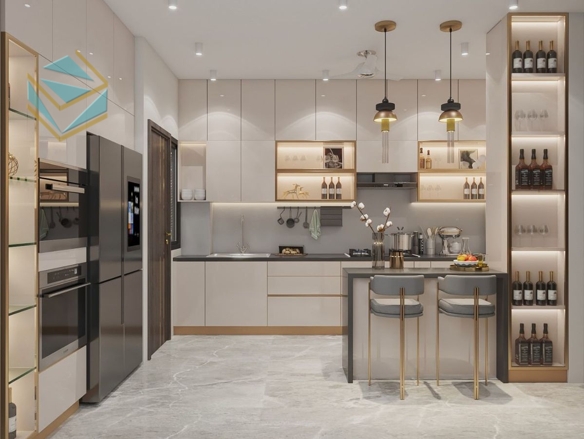 Tủ bếp kiểu Scandinavian, kết hợp ánh sáng tự nhiên và vật liệu gỗ mộc mạc cho không gian nhẹ nhàng.