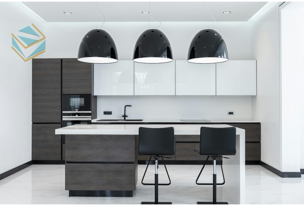 Thi công nội thất bếp không nên tiết kiệm phụ kiện, vì chúng tăng tuổi thọ và sự tiện ích của tủ bếp.