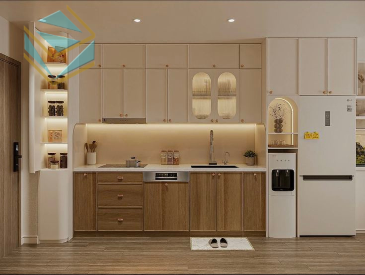 Lấy cảm hứng từ kiến trúc châu Âu, tủ bếp vintage mang đến sự tinh tế và đẳng cấp cho gia đình.