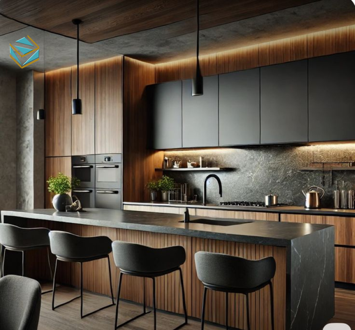 Laminate cao cấp mang lại khả năng chống va đập, giữ màu bền và tăng độ sang trọng cho tủ bếp gỗ công nghiệp.