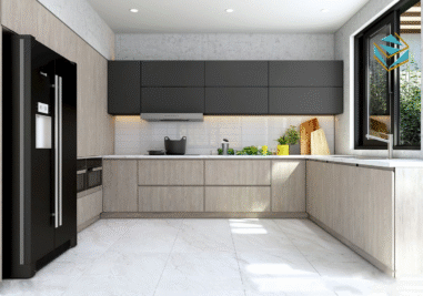 Bề mặt Laminate cao cấp chống ẩm, chịu nhiệt, phù hợp cho căn bếp sử dụng thường xuyên.