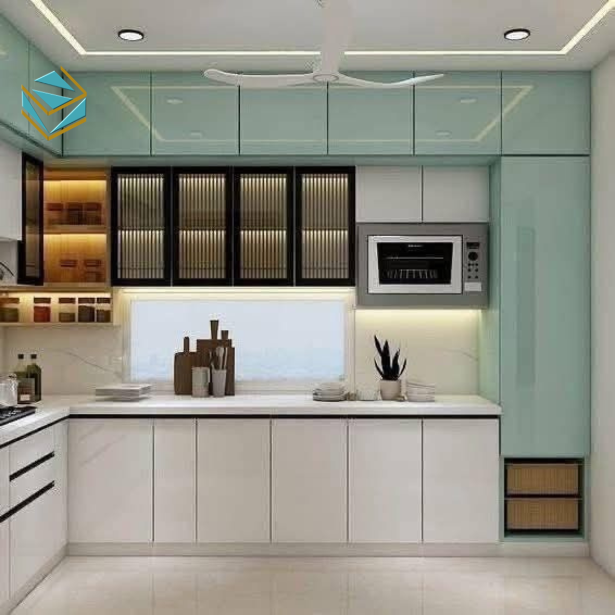Trước khi ký duyệt thiết kế, hãy xem kỹ bản vẽ và nguyên lý hoạt động của từng cánh tủ, tránh trường hợp mở ra đụng nhau hoặc che mất ổ điện.