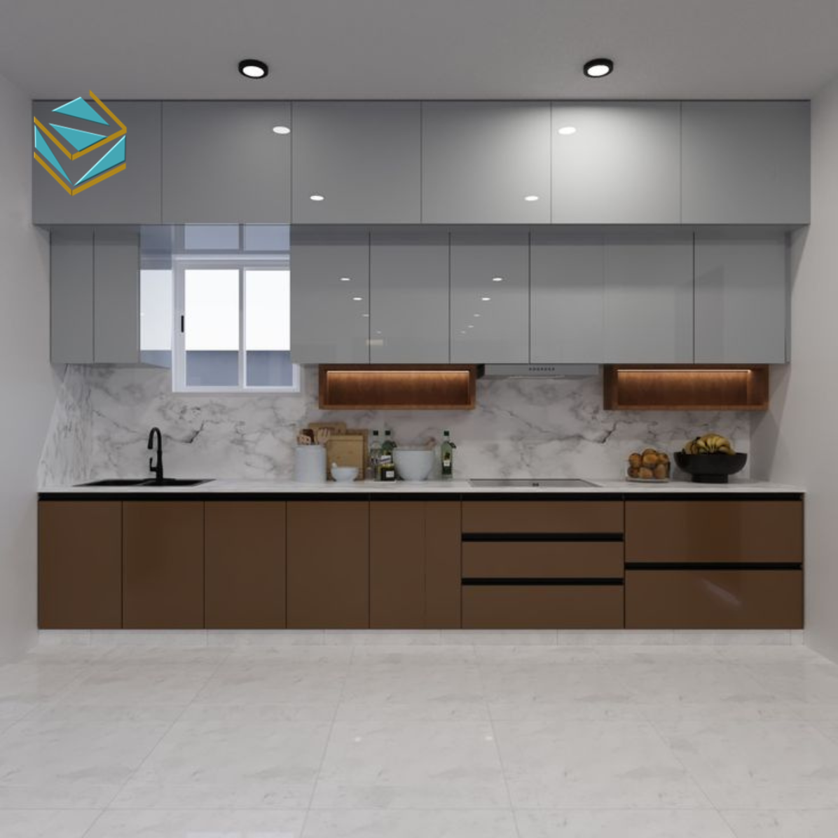 Mỗi bộ tủ bếp Acrylic được thi công thủ công kỹ lưỡng để đạt độ hoàn thiện cao, đảm bảo tính thẩm mỹ và độ bền vượt trội.