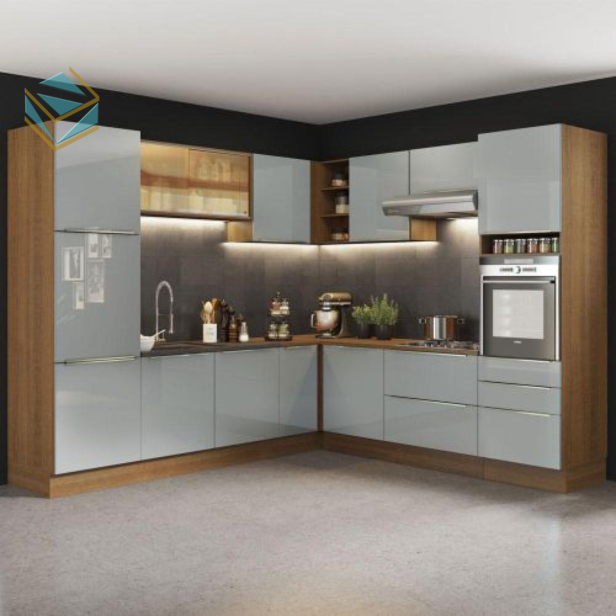 Thiết kế tủ bếp thông minh giúp tận dụng tối đa không gian, vừa mang lại sự tiện nghi vừa giữ được nét tinh tế trong từng chi tiết.