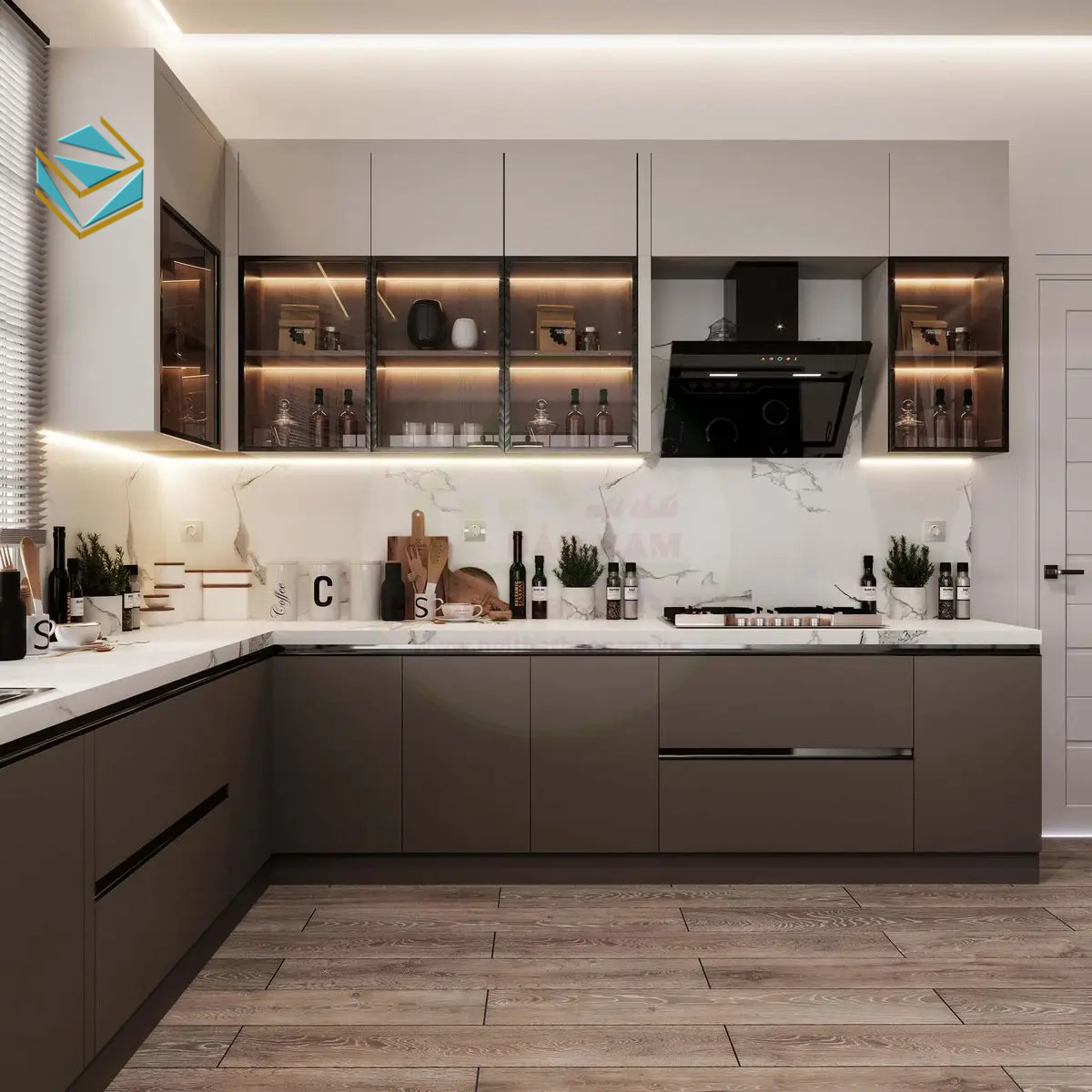 Tủ bếp MDF chữ L tạo sự tiện dụng khi nấu nướng và giúp căn bếp trở nên thoáng, gọn và đầy cảm hứng.