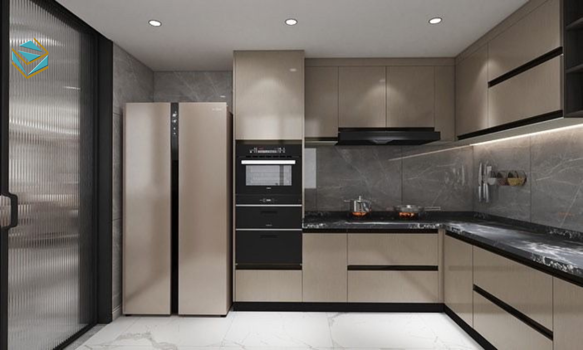 Thiết kế tối giản nhưng đầy đủ công năng, giúp căn bếp luôn gọn gàng, tiện nghi và thẩm mỹ.