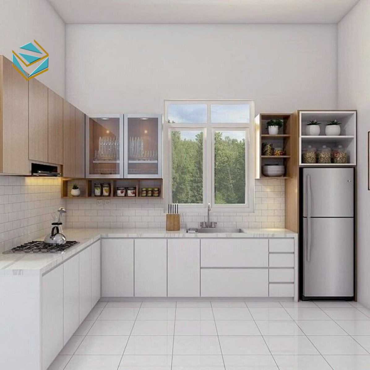 Hệ tủ kho 5 tầng kéo giúp lưu trữ thực phẩm khô gọn gàng và dễ tìm.
