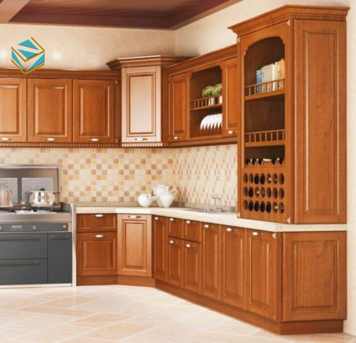 Hình ảnh ánh sáng LED chiếu lên bề mặt gỗ tạo hiệu ứng không gian sâu và ấm áp.