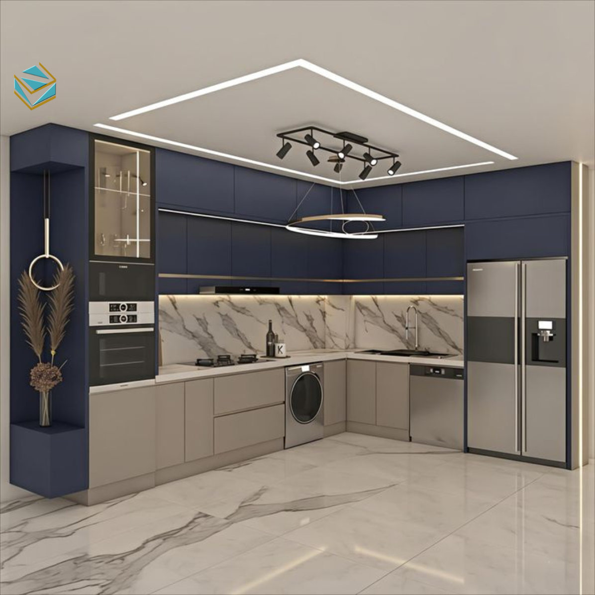 Thiết kế và thi công tủ bếp chữ L phù hợp nhà phố và căn hộ, giúp bếp gọn gàng và thuận tiện khi sử dụng.