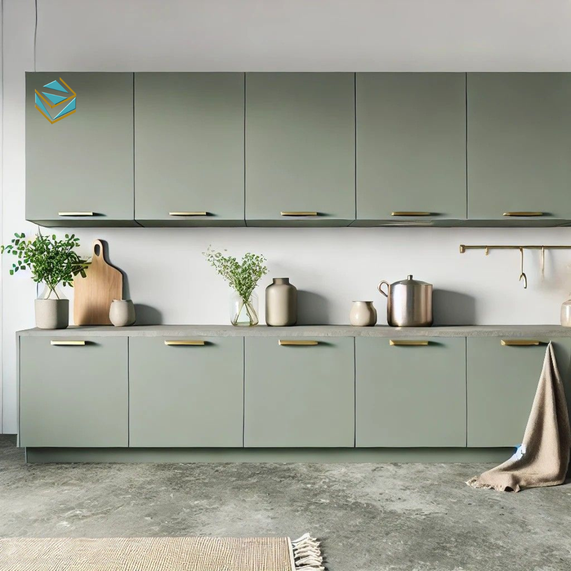 Hình ảnh đội ngũ kỹ thuật đang lắp đặt tủ bếp MDF tại công trình, đảm bảo đúng kỹ thuật.