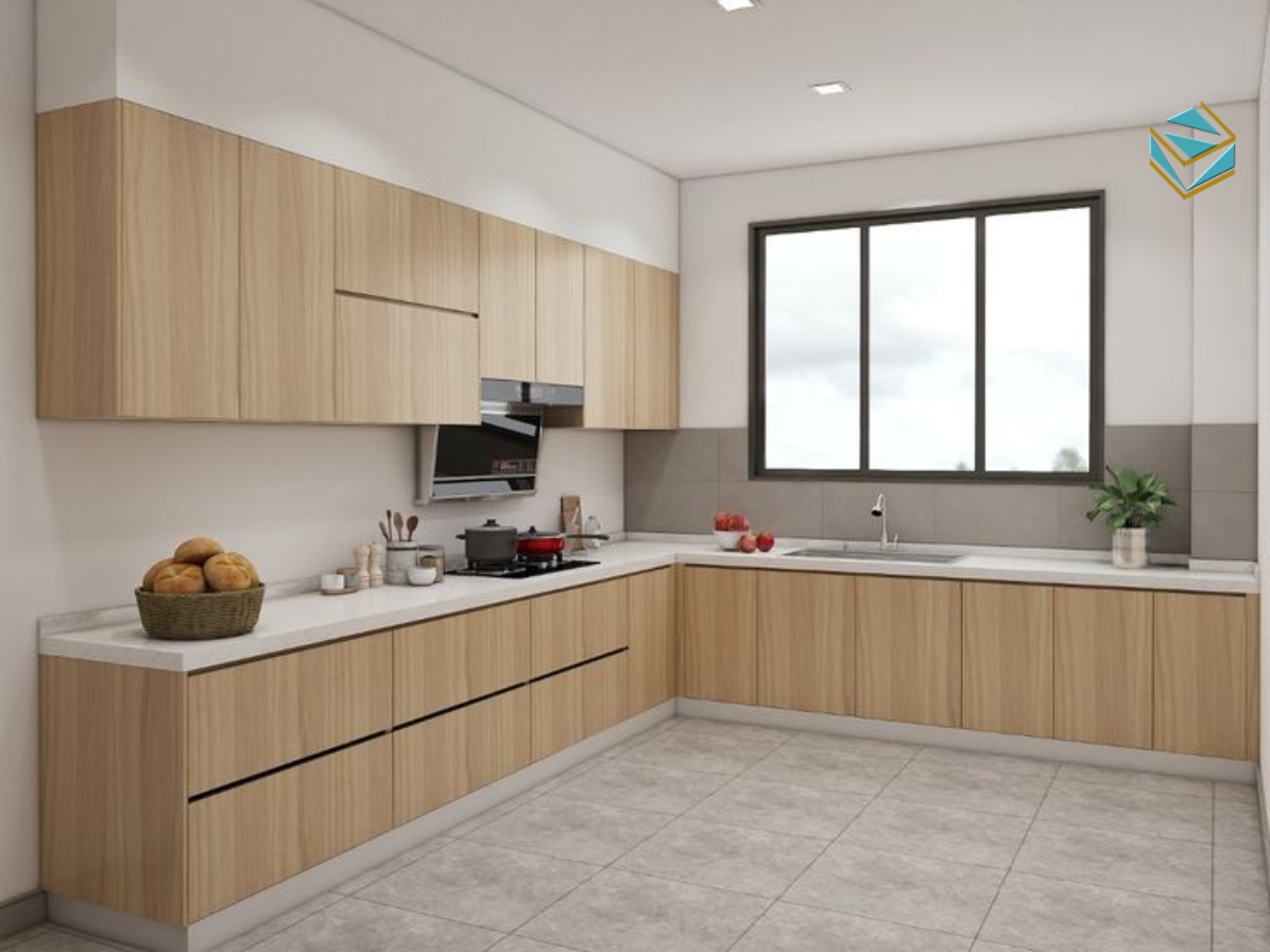 Phiên bản tủ bếp tối ưu chi phí nhưng vẫn đảm bảo thẩm mỹ và độ bền cho gia đình.
