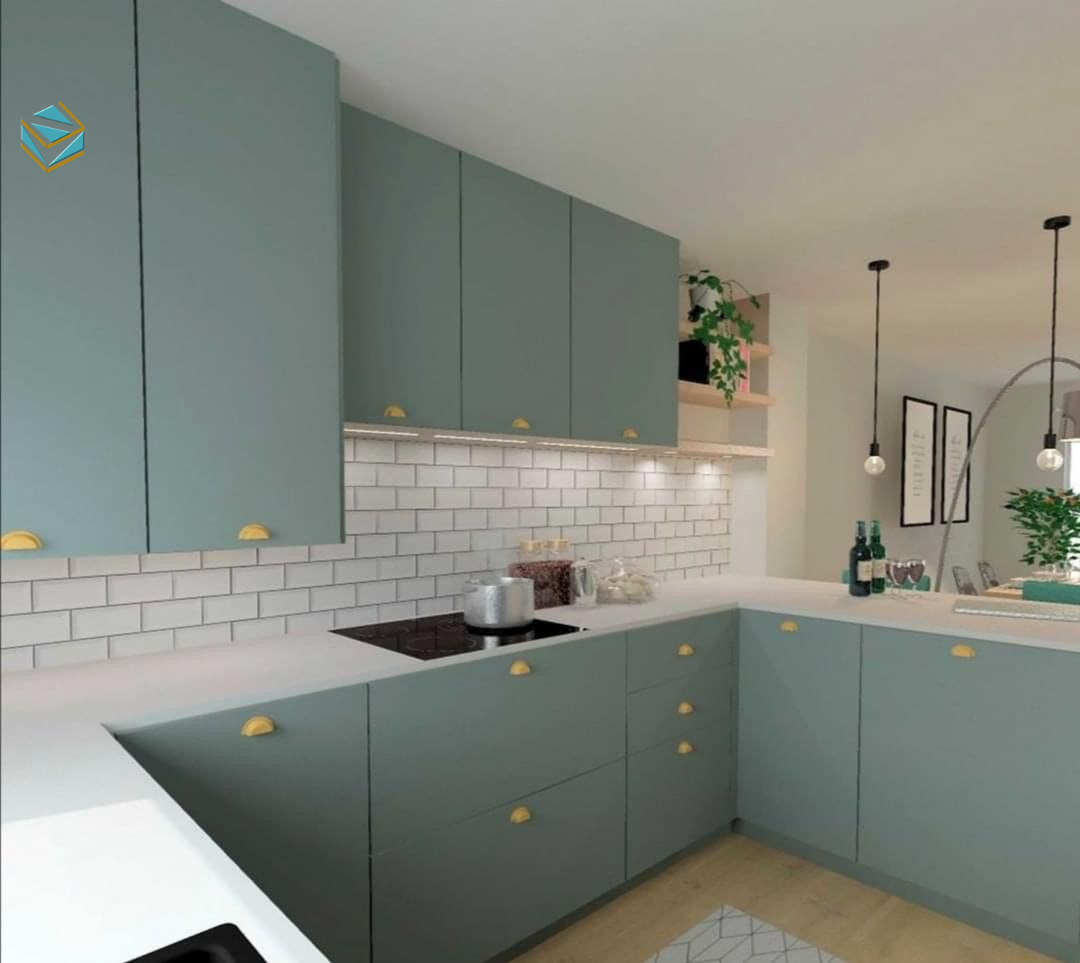 Hình ảnh khoang dưới tủ bếp MDF chống ẩm, hạn chế phồng rộp tại khu vực gần chậu rửa.