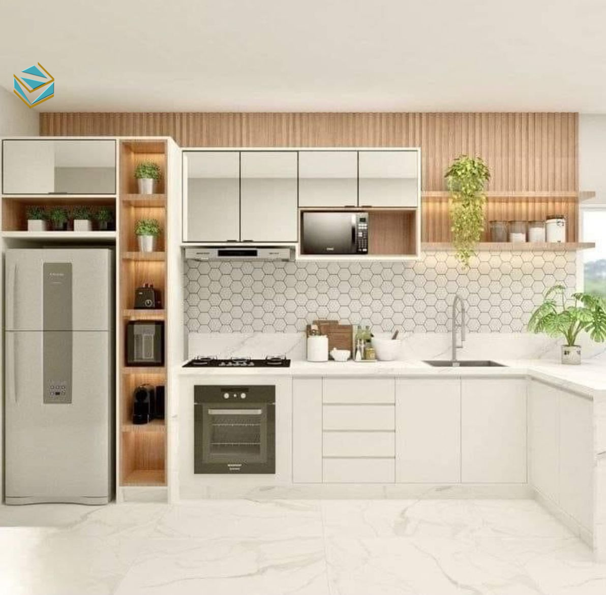 Giải pháp thiết kế tủ bếp hiện đại dành cho người ít nấu, hạn chế chi tiết rườm rà, dễ sử dụng lâu dài.