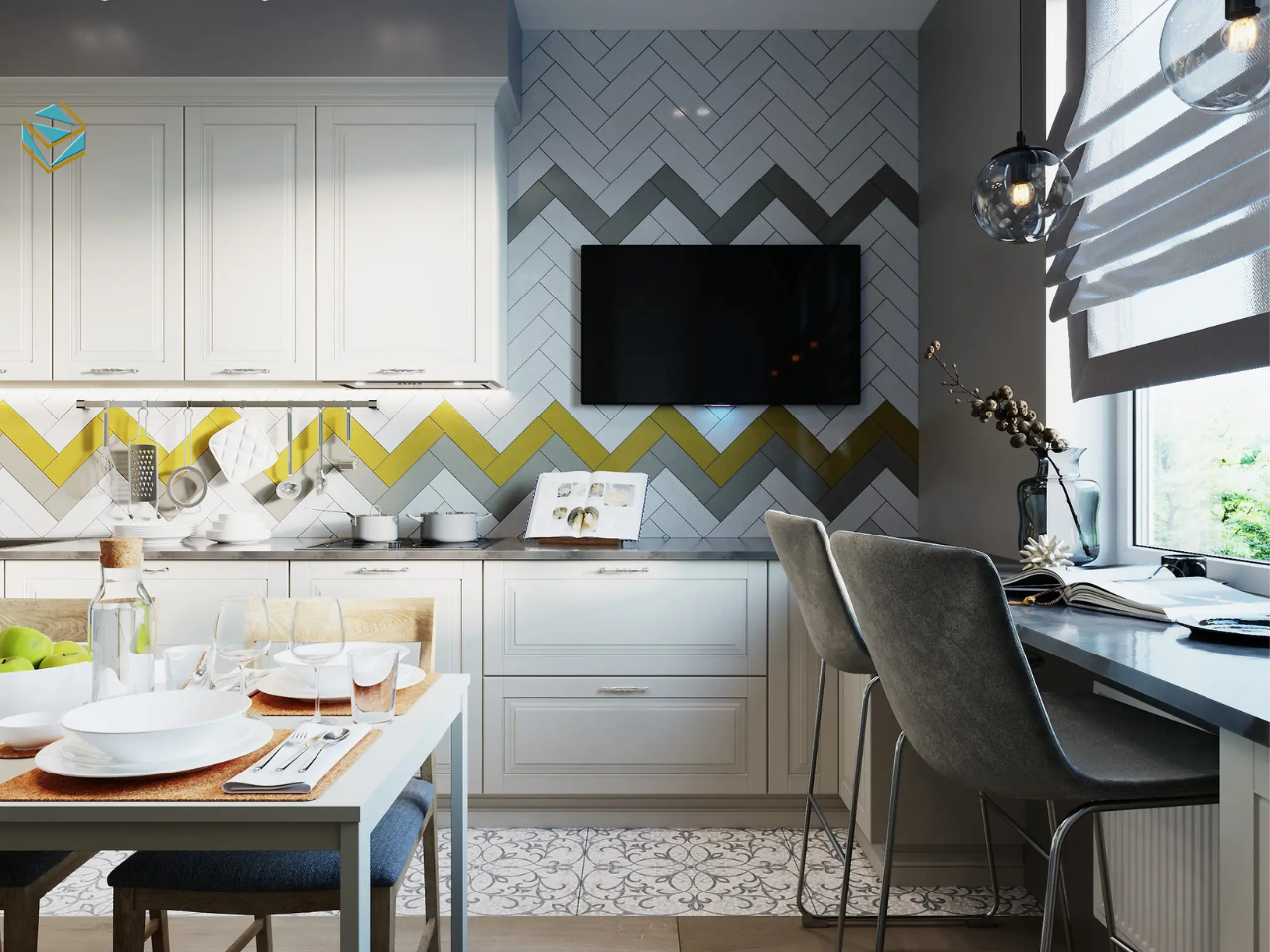 Mẫu tủ bếp cho gia đình làm từ gỗ công nghiệp MDF chống ẩm, đáp ứng nhu cầu nấu nướng hàng ngày.