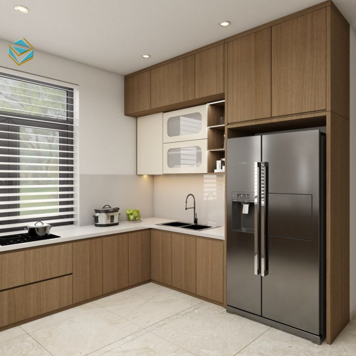 Các mẫu tủ bếp gỗ công nghiệp giá rẻ thường dùng bề mặt kém, dễ bám dầu mỡ và nhanh xuống cấp khi vệ sinh nhiều.