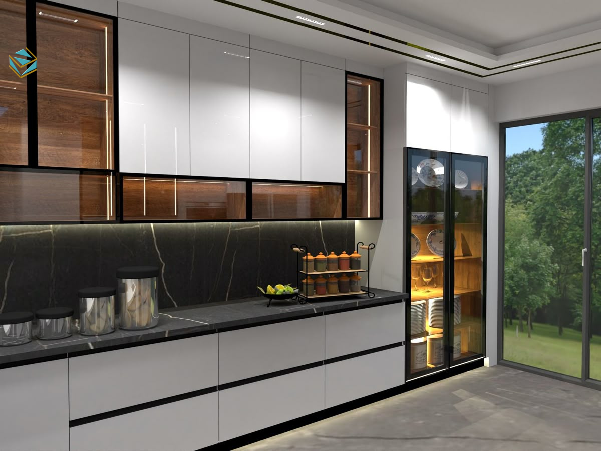 Mẫu tủ bếp nhựa PVC và tủ bếp nhựa Picomat phù hợp căn hộ chung cư nhờ khả năng chống ẩm cao và độ bền ổn định.