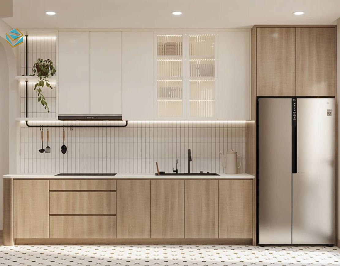 Gia đình đông người cần bố trí lại tủ bếp chữ L hoặc chữ U. Thiết kế lại giúp tối ưu không gian bếp hiệu quả hơn.