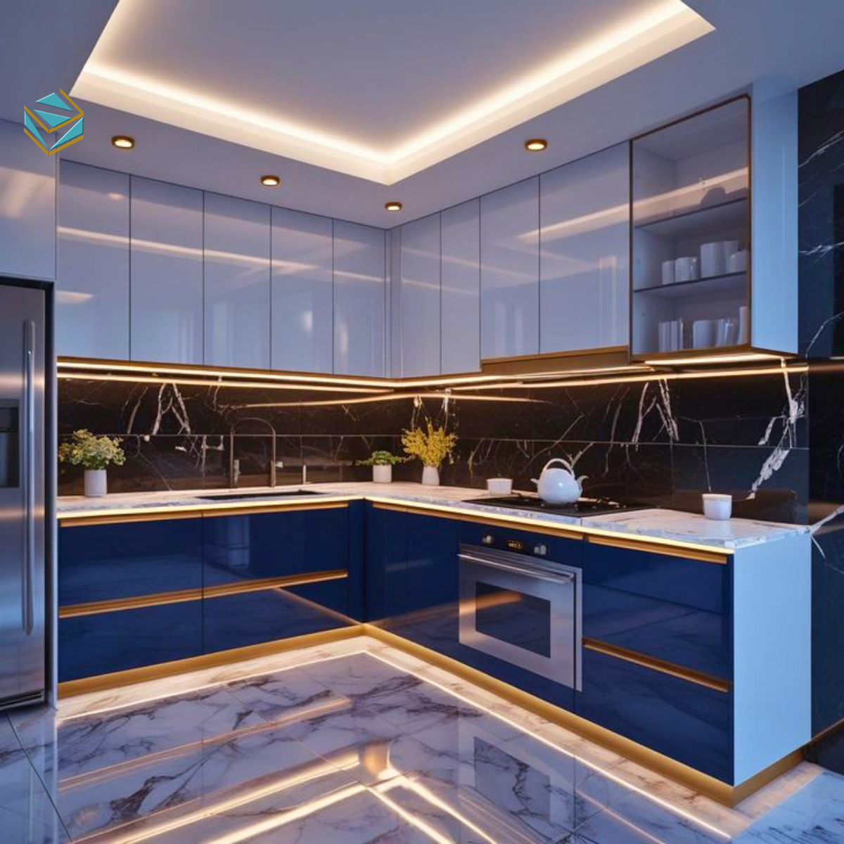 Phù hợp cho các căn hộ chung cư, mẫu tủ bếp chữ L bằng nhựa phủ Acrylic đảm bảo độ bền cao và tính thẩm mỹ vượt trội cho không gian nhỏ.