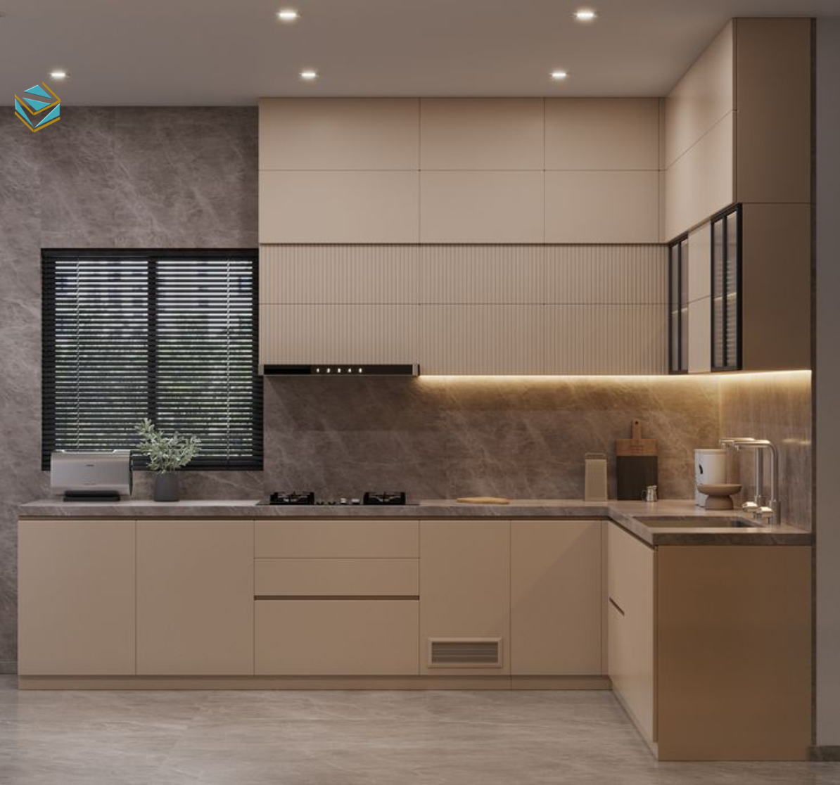 Hình ảnh minh họa sự khác biệt giữa tủ bếp gỗ công nghiệp MDF và tủ bếp nhựa PVC chống nước.