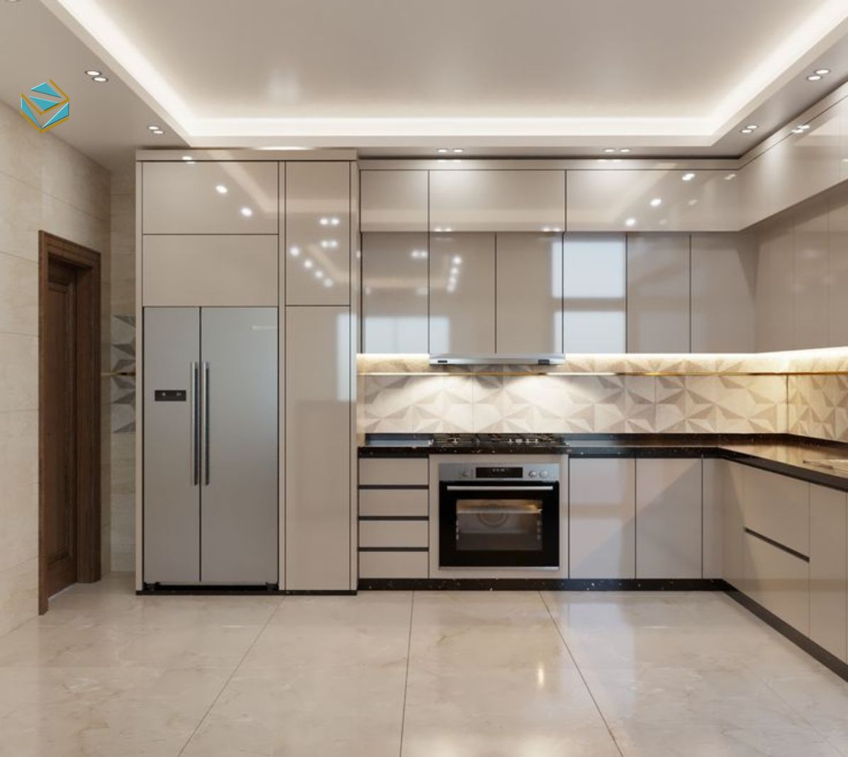 Minh họa cấu tạo tủ bếp nhựa cao cấp với khung chắc chắn, giúp ray kéo không bị lệch khi sử dụng lâu dài.