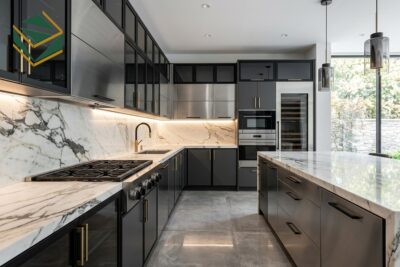 Mau tu bep inox canh kinh cuong luc dep sang trong chong nuoc 100