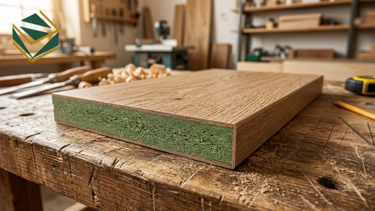 chi tiết cốt gỗ mdf lõi xanh chống ẩm an cường dán cạnh pur