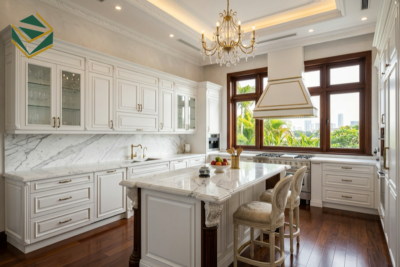 Mẫu tủ bếp tân cổ điển đẹp TPHCM sang trọng quý phái