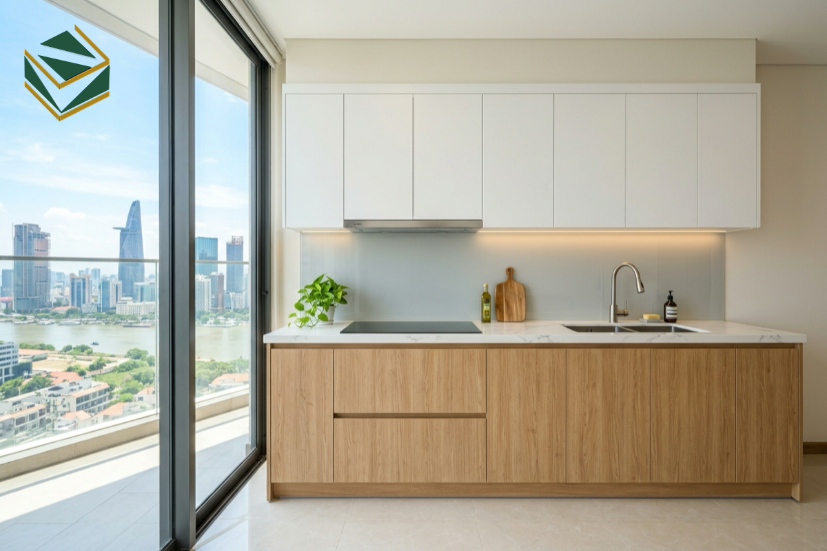 Tủ bếp chung cư đẹp hiện đại giá xưởng Nam Việt TPHCM
