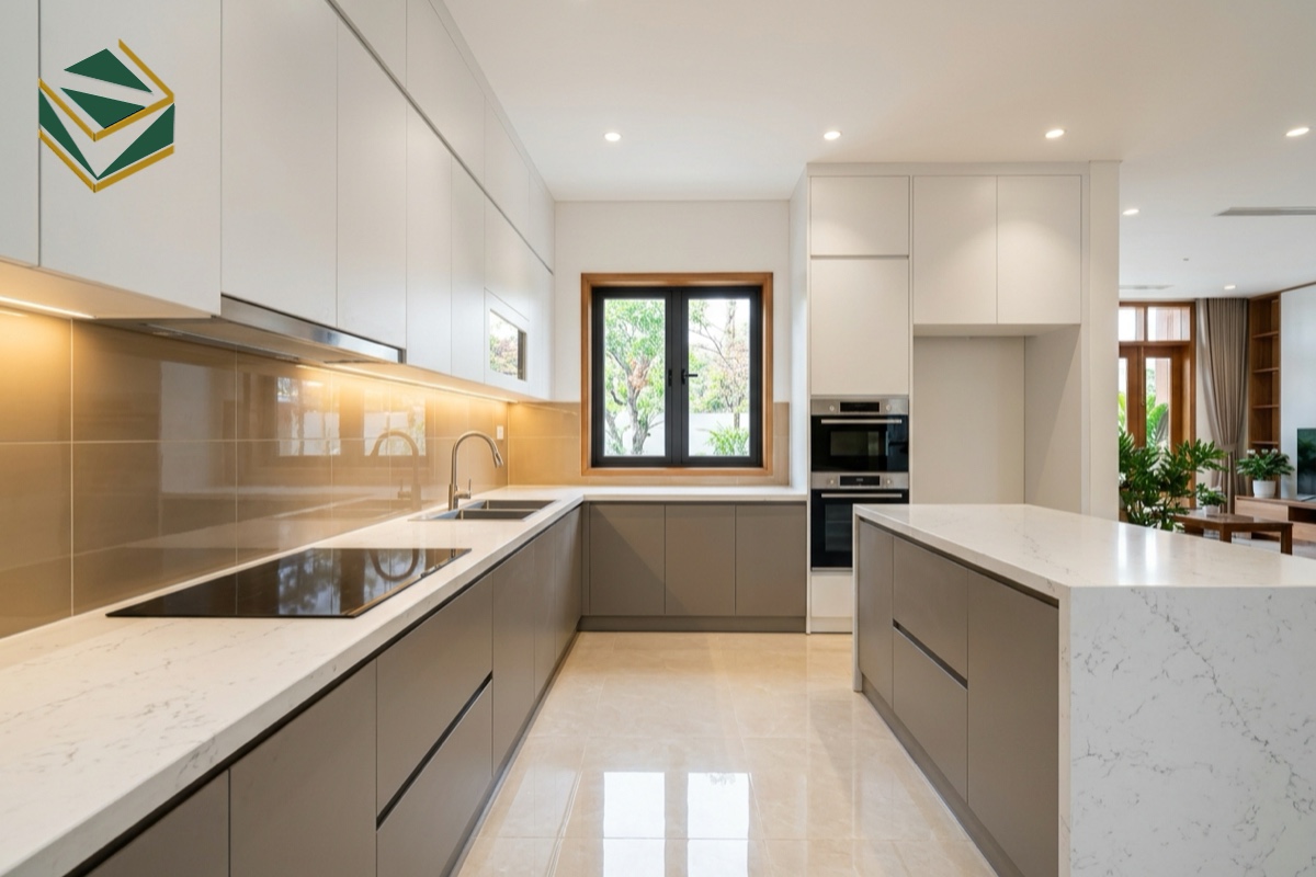 Tủ bếp nhựa pvc chống nước đẹp giá xưởng Nam Việt